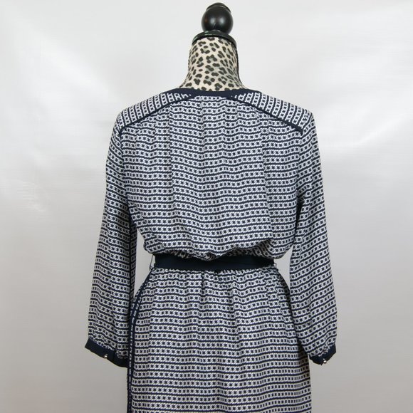 Banana Republic Dress Sz 8 Blue White - Picture 6 of 13